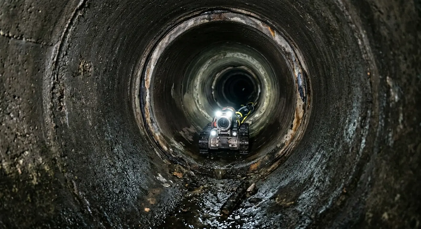 Robotic sewer camera inspecting pipe interior for Drain Snake Service in Ashland